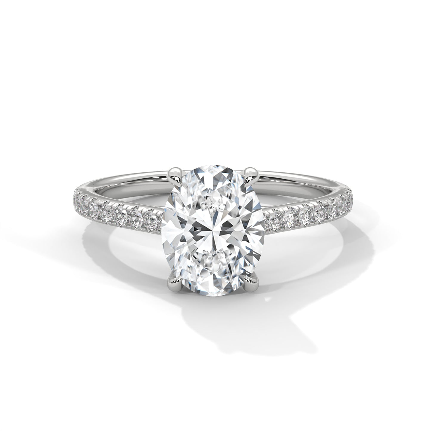 Oval Diamond Pave Engagement Ring