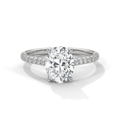 Oval Diamond Pave Engagement Ring
