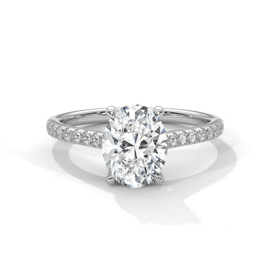Oval Diamond Pave Engagement Ring