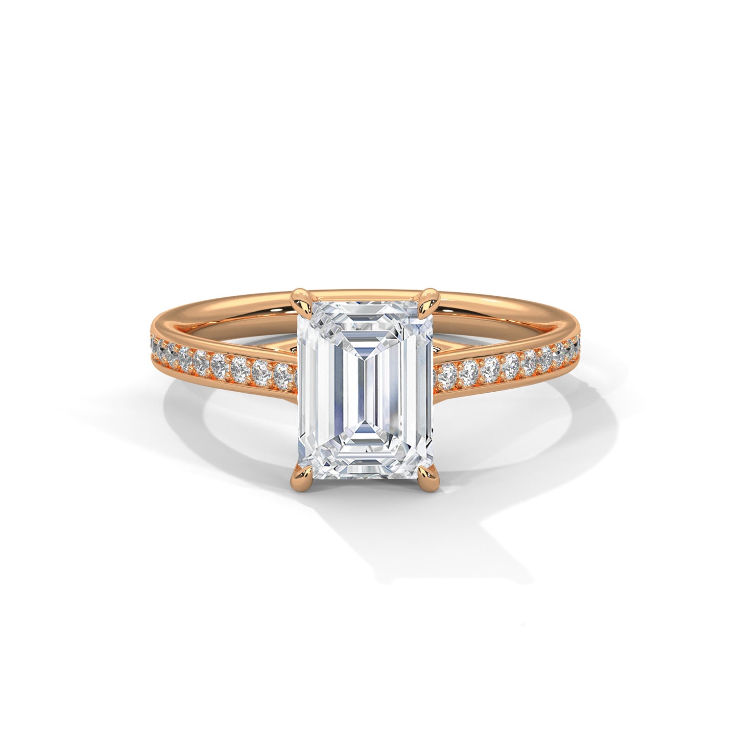 Emerald Cut Lab Grown Diamond Engagement Ring