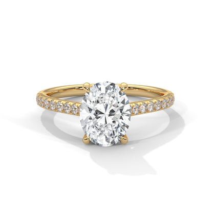 Oval Diamond Pave Engagement Ring