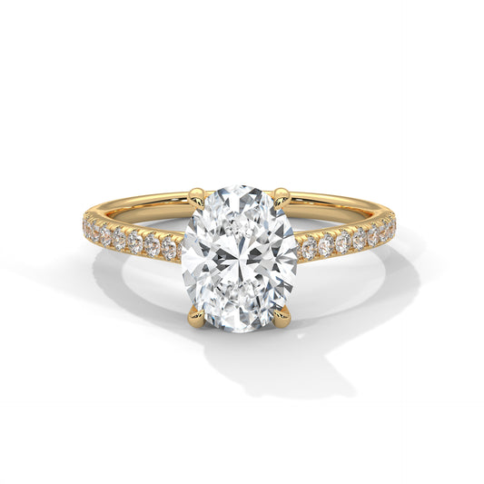 Oval Diamond Pave Engagement Ring