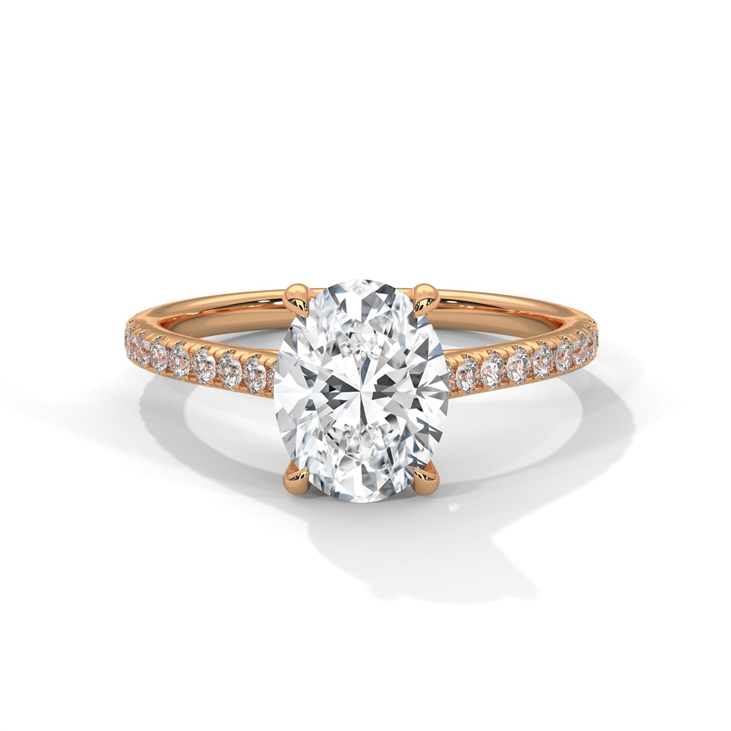 Oval Diamond Pave Engagement Ring