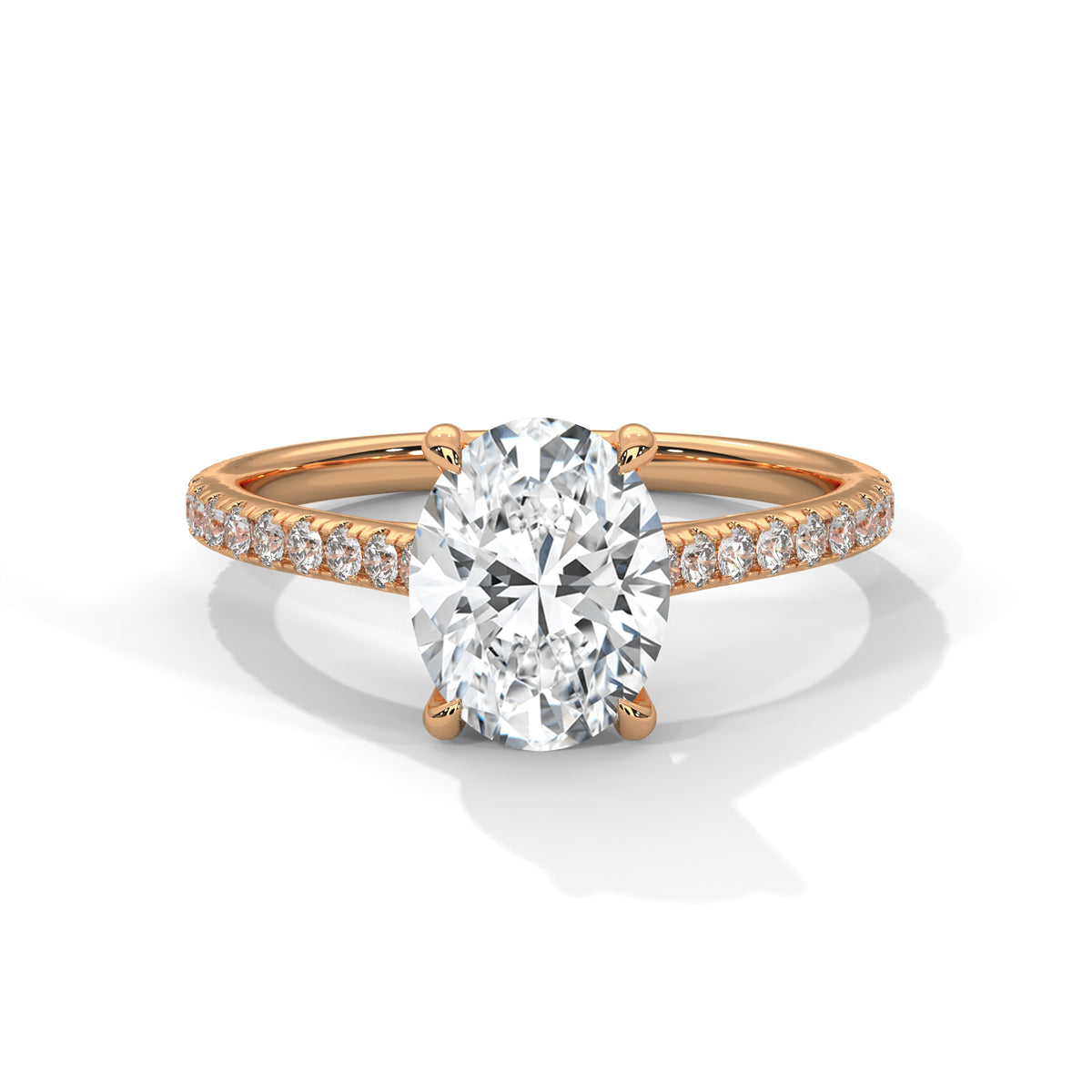 Oval Diamond Pave Engagement Ring