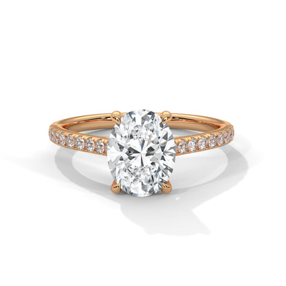 Oval Diamond Pave Engagement Ring