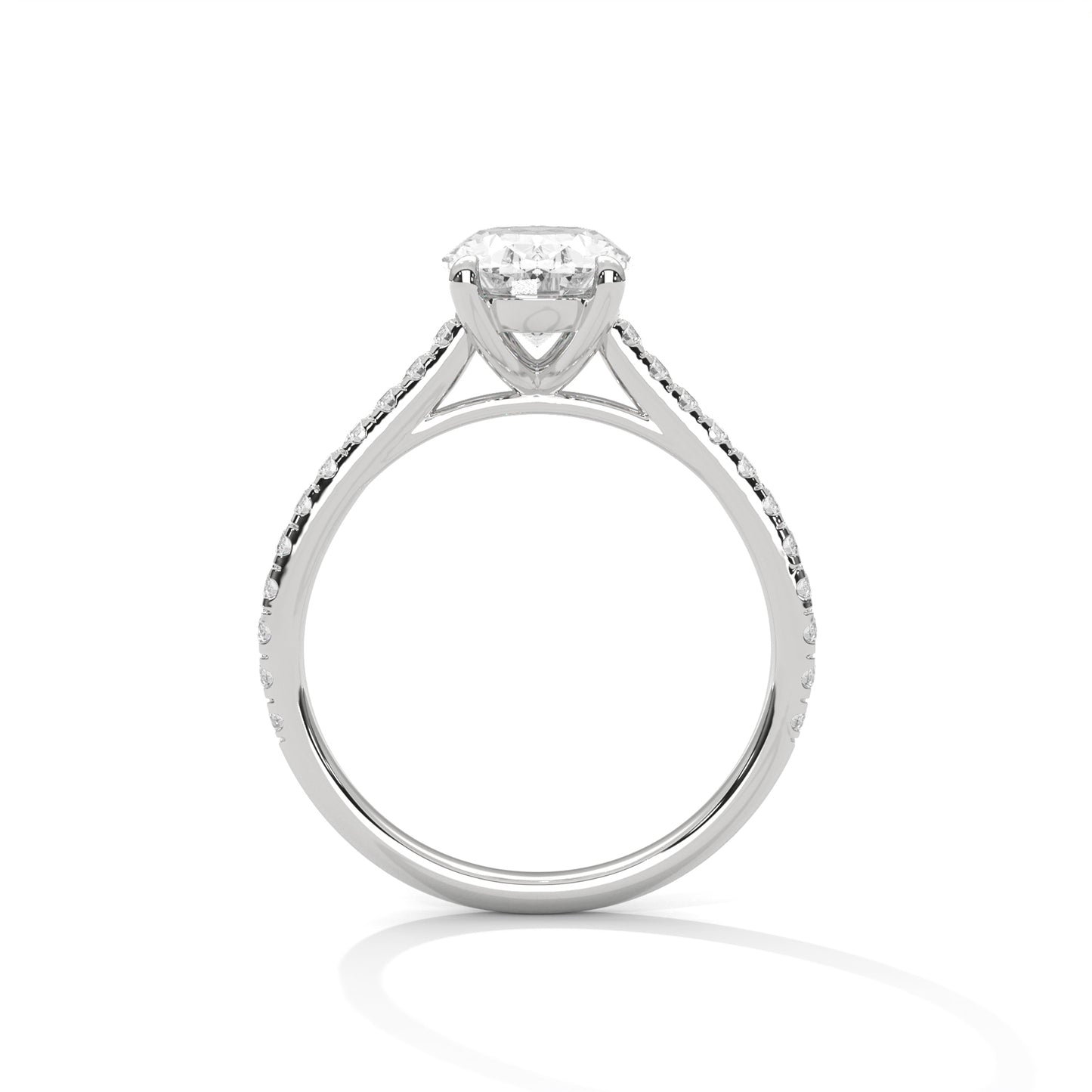 Oval Diamond Pave Engagement Ring