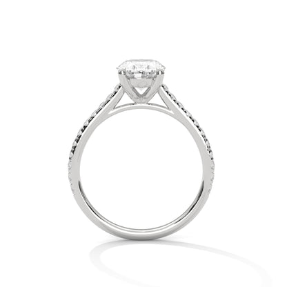 Oval Diamond Pave Engagement Ring