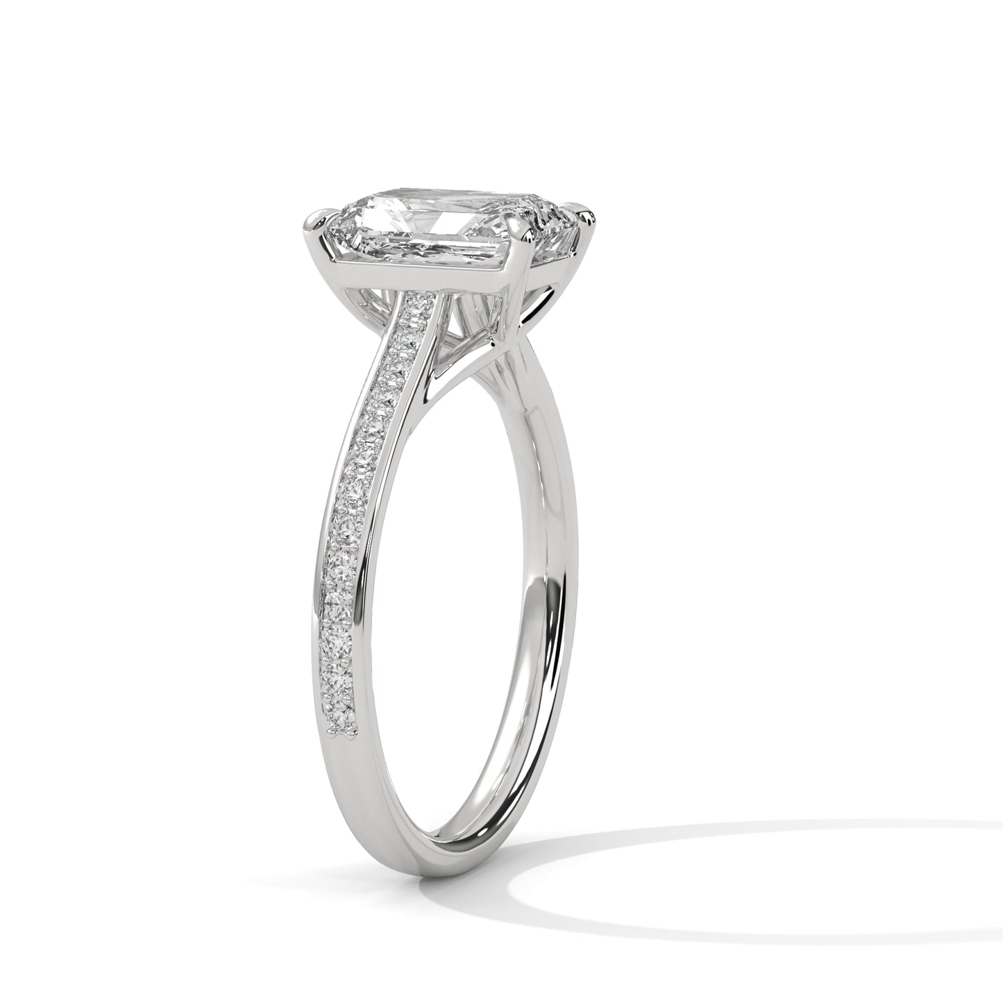 Emerald Cut Lab Grown Diamond Engagement Ring