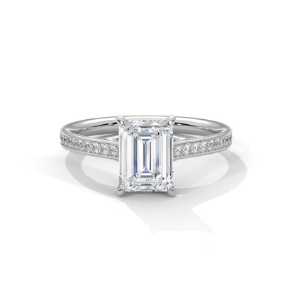Emerald Cut Lab Grown Diamond Engagement Ring