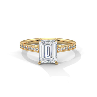 Emerald Cut Lab Grown Diamond Engagement Ring