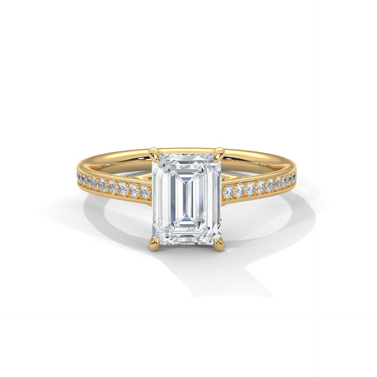Emerald Cut Lab Grown Diamond Engagement Ring