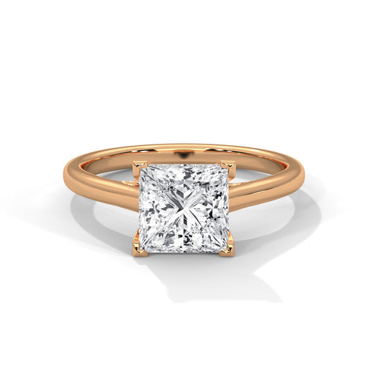 Princess Cut Lab-Grown Diamond Engagement Ring 14K Gold Solitaire
