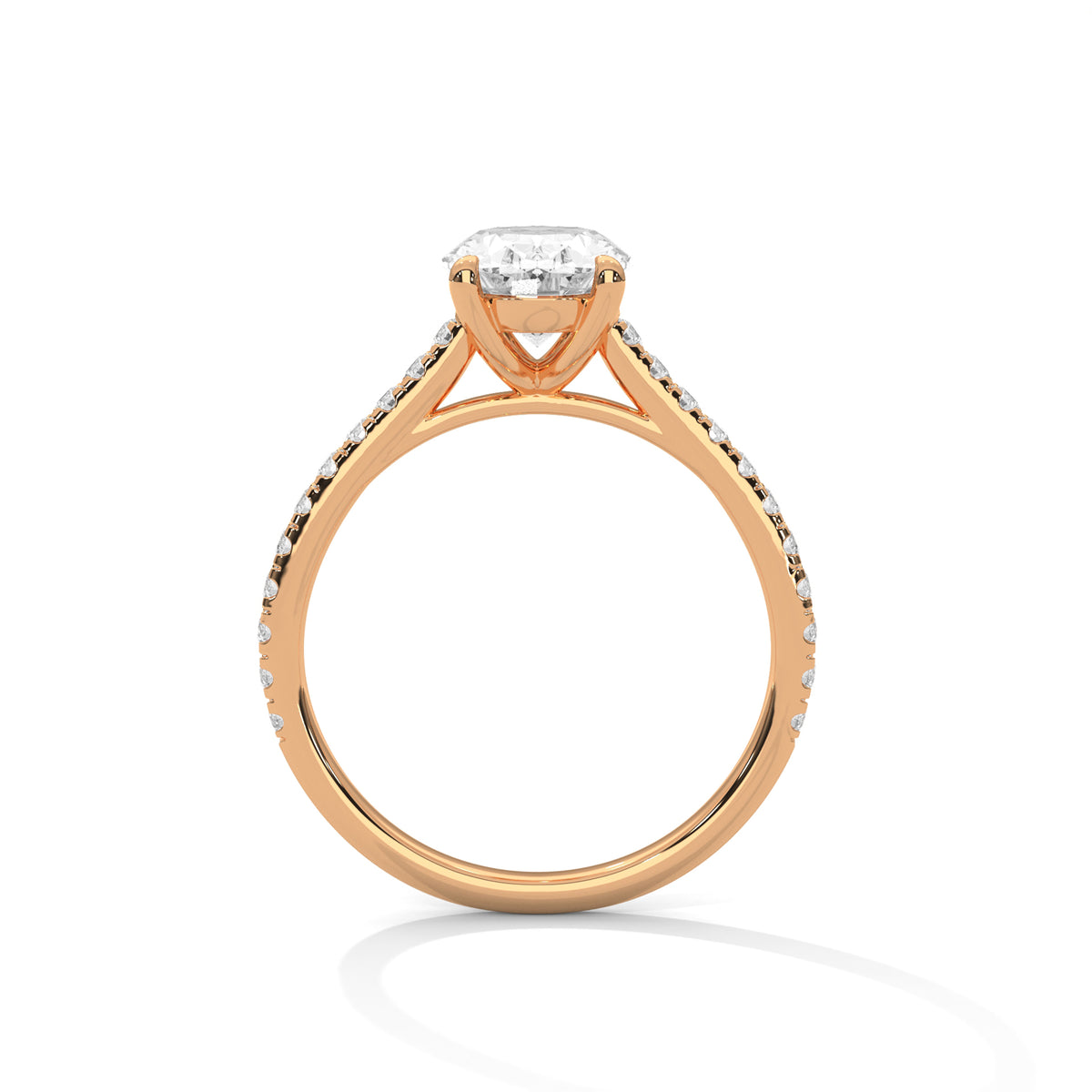 Oval Diamond Pave Engagement Ring