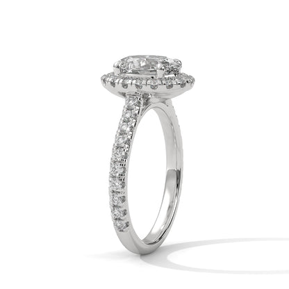 IGI Certified 2ct Oval Lab Grown Diamond Halo Engagement Ring
