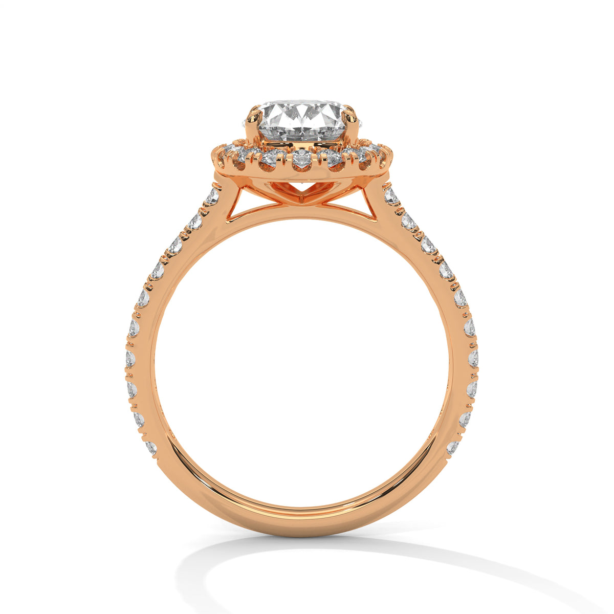 IGI Certified 2ct Oval Lab Grown Diamond Halo Engagement Ring