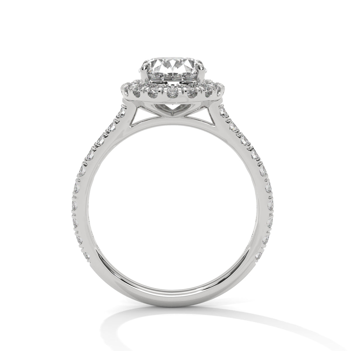 IGI Certified 2ct Oval Lab Grown Diamond Halo Engagement Ring