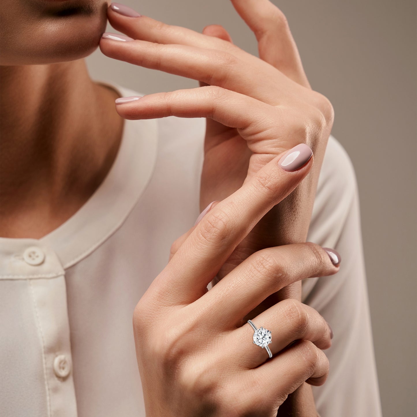 Viora Cushion Lab-Grown Diamond Solitaire Engagement Ring