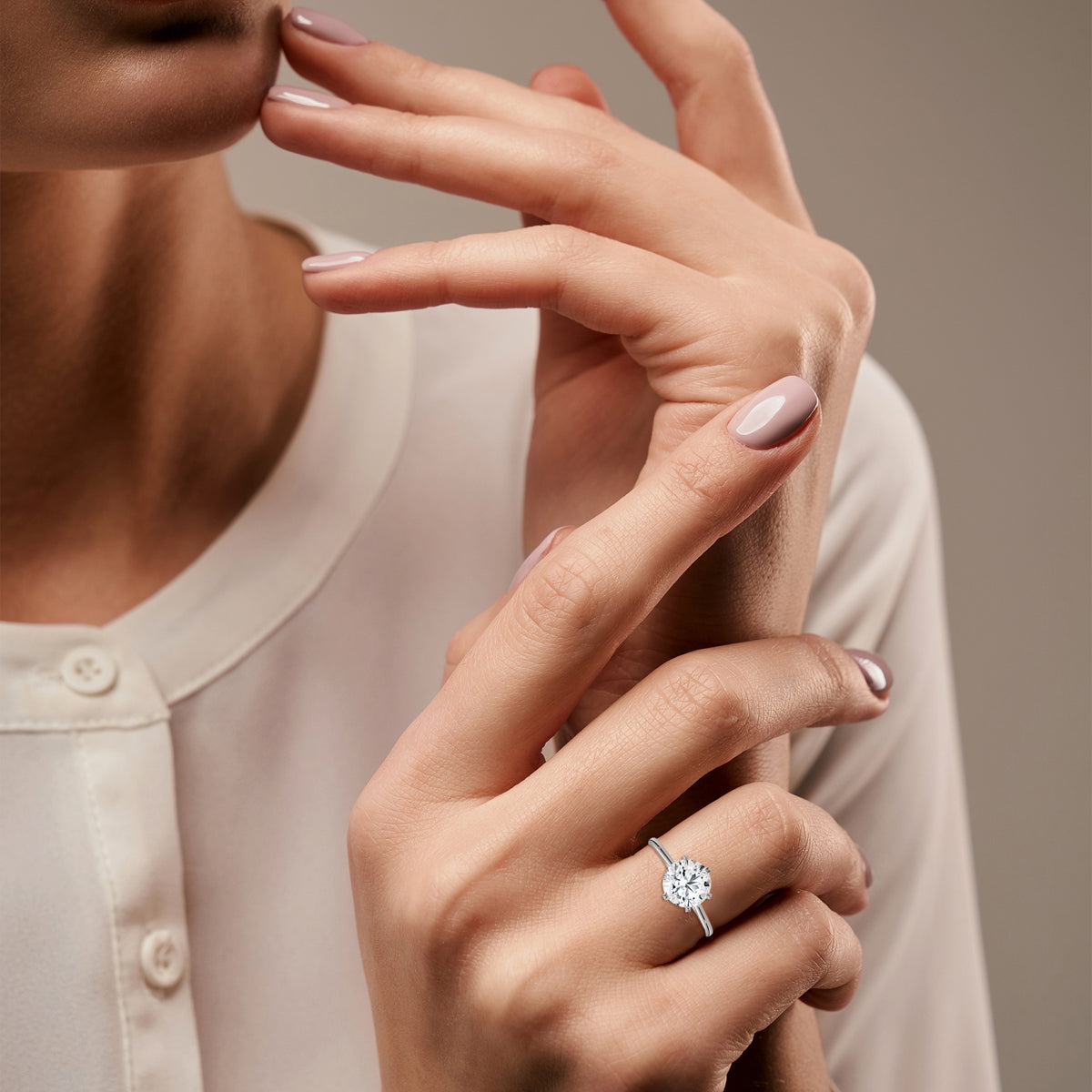 Viora Cushion Lab-Grown Diamond Solitaire Engagement Ring