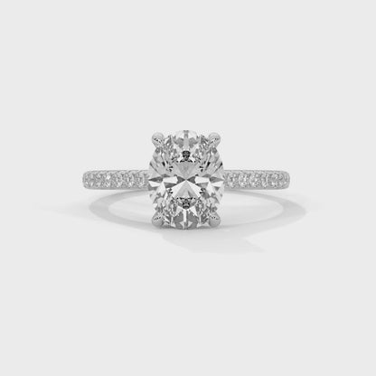 Oval Diamond Pave Engagement Ring