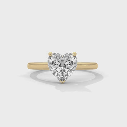 Heart Shape Moissanite Solitaire Engagement Ring