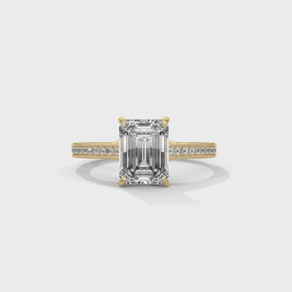 Emerald Cut Lab Grown Diamond Engagement Ring