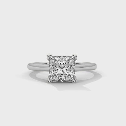 Princess Cut Lab-Grown Diamond Engagement Ring 14K Gold Solitaire