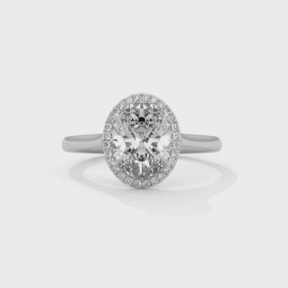 2.21ct Oval Lab Grown Diamond Halo Engagement Ring