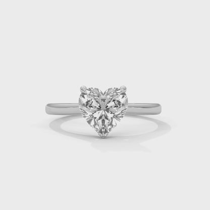 Heart Shape Moissanite Solitaire Engagement Ring