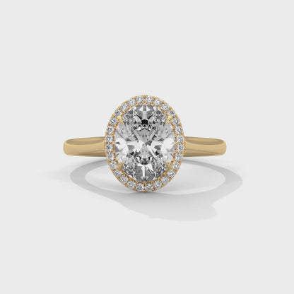2.21ct Oval Lab Grown Diamond Halo Engagement Ring