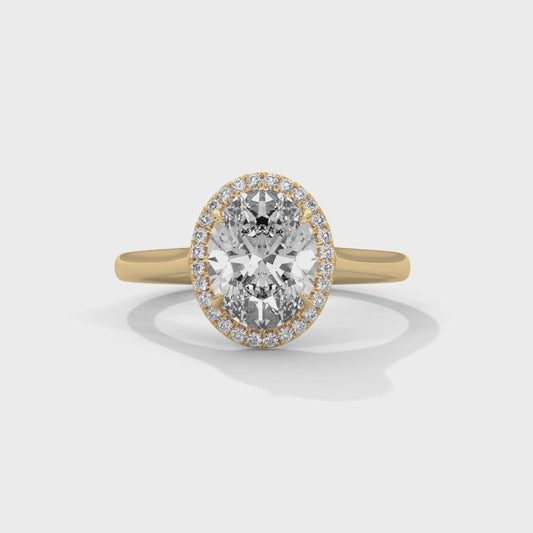 2.21ct Oval Lab Grown Diamond Halo Engagement Ring