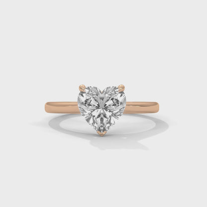 Heart Shape Moissanite Solitaire Engagement Ring