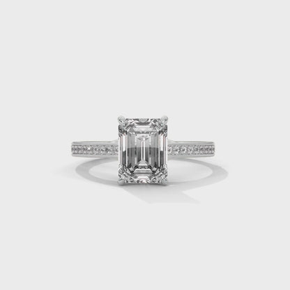 Emerald Cut Lab Grown Diamond Engagement Ring