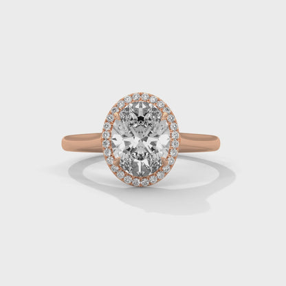 2.21ct Oval Lab Grown Diamond Halo Engagement Ring