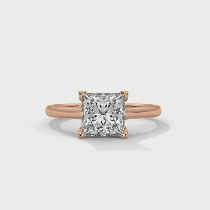 Princess Cut Lab-Grown Diamond Engagement Ring 14K Gold Solitaire